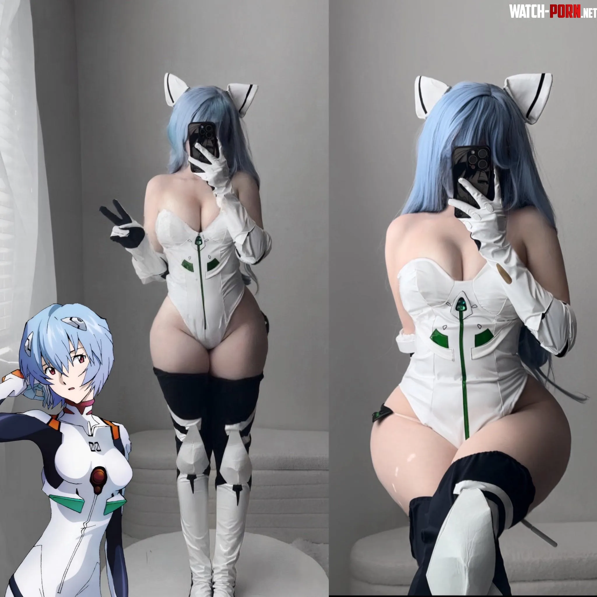 My bunny suit Rei cosplay from Evangelion  by bbybunnygirl