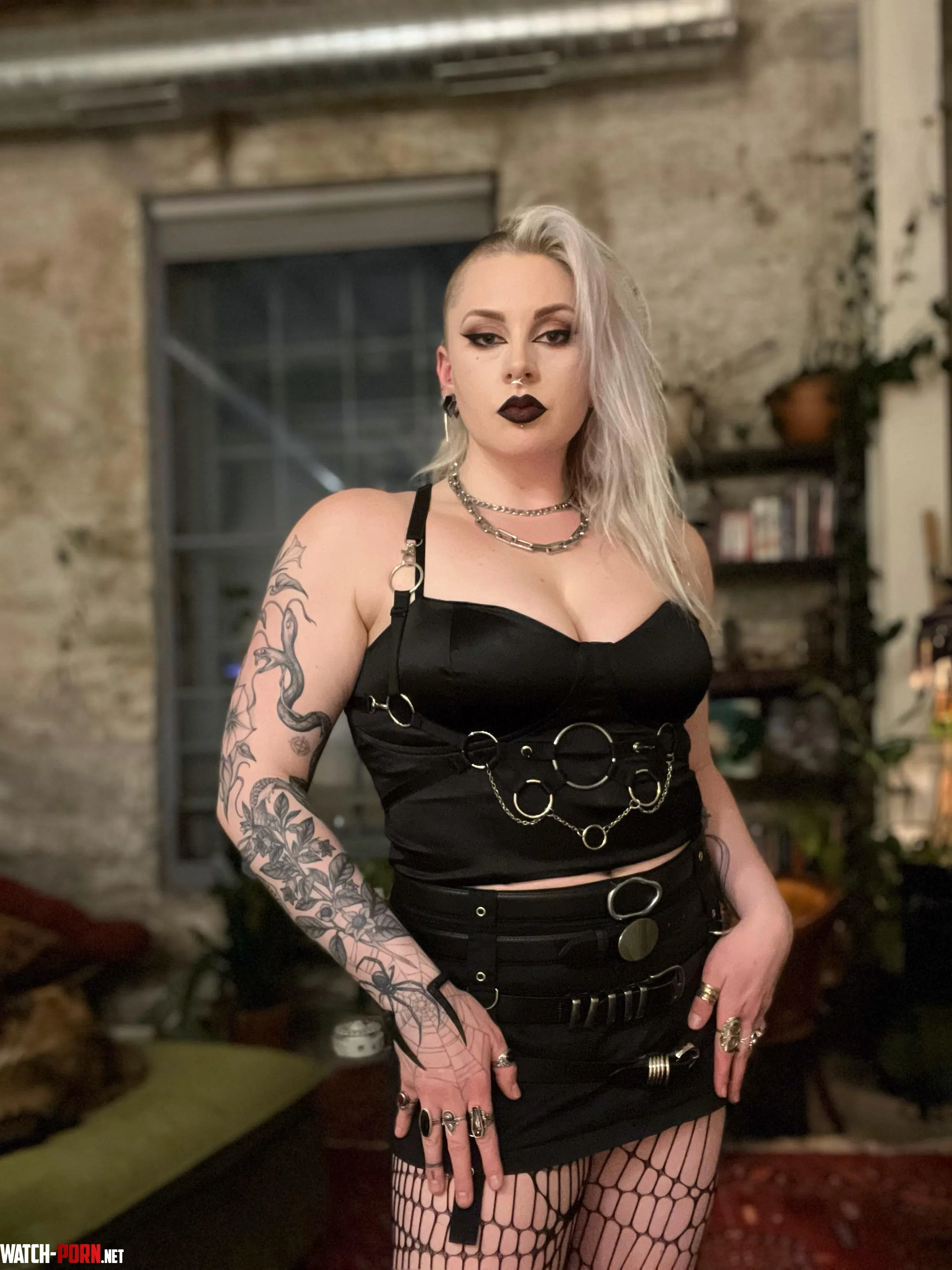 Fit from last night  My favorite part about our local goth club is the scenes they have going on in the back  The seating is all church pews  by LumaFae