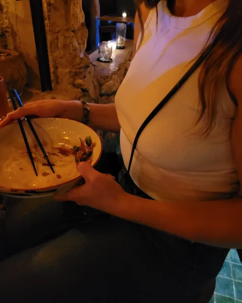Thumbnail mrstouchofgrey Recounts 'Out for dinner last night' Braless Experience