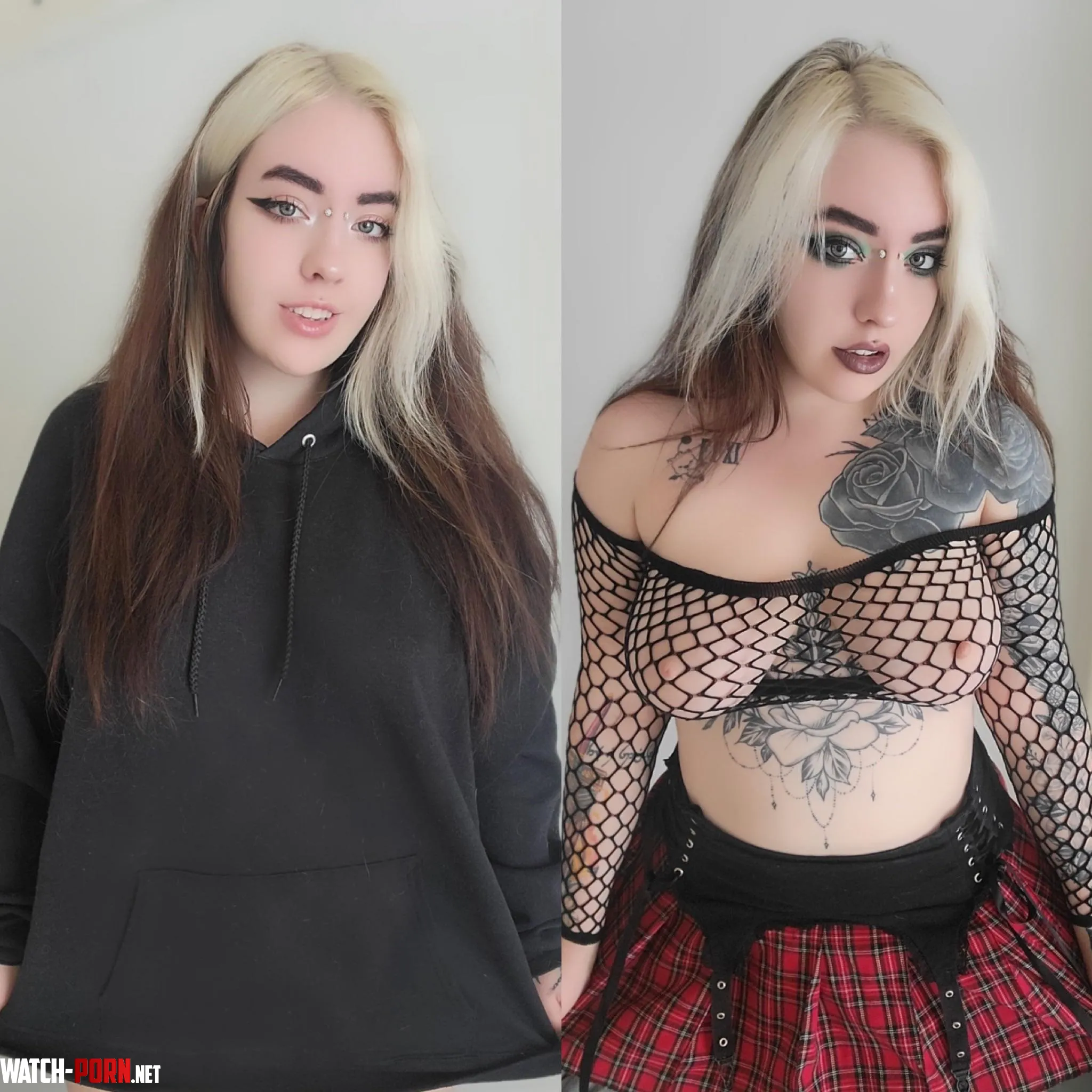Hoodie vs fishnets  by ValerieVampyr