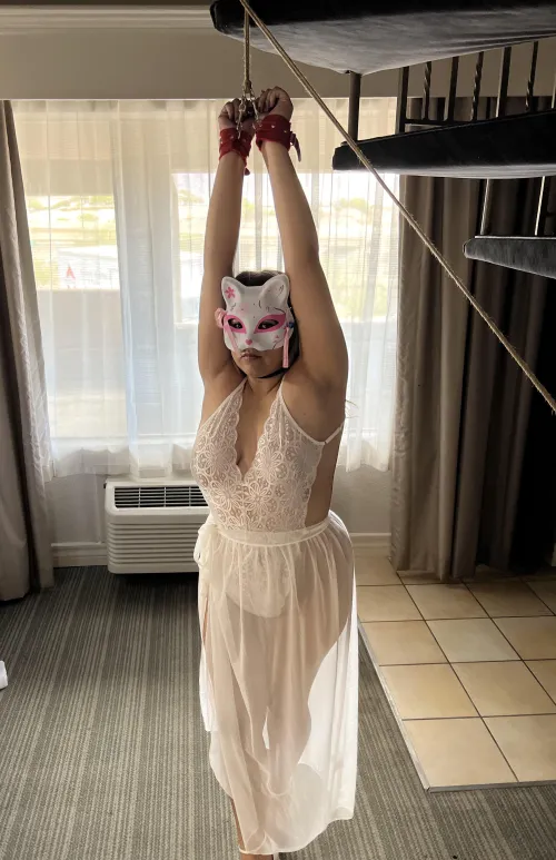 Thumbnail Strung Up in Front of Walkway Window | BDSMGW