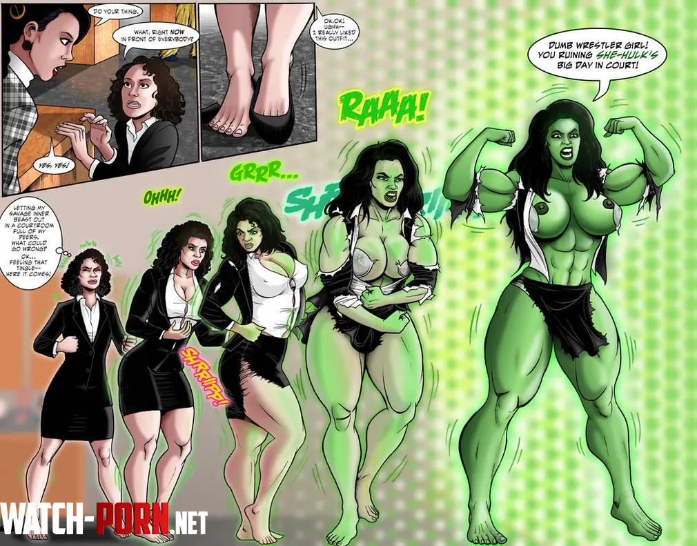 She Hulk growing huge green and busting out by Manik by Ok_Garbage_2732