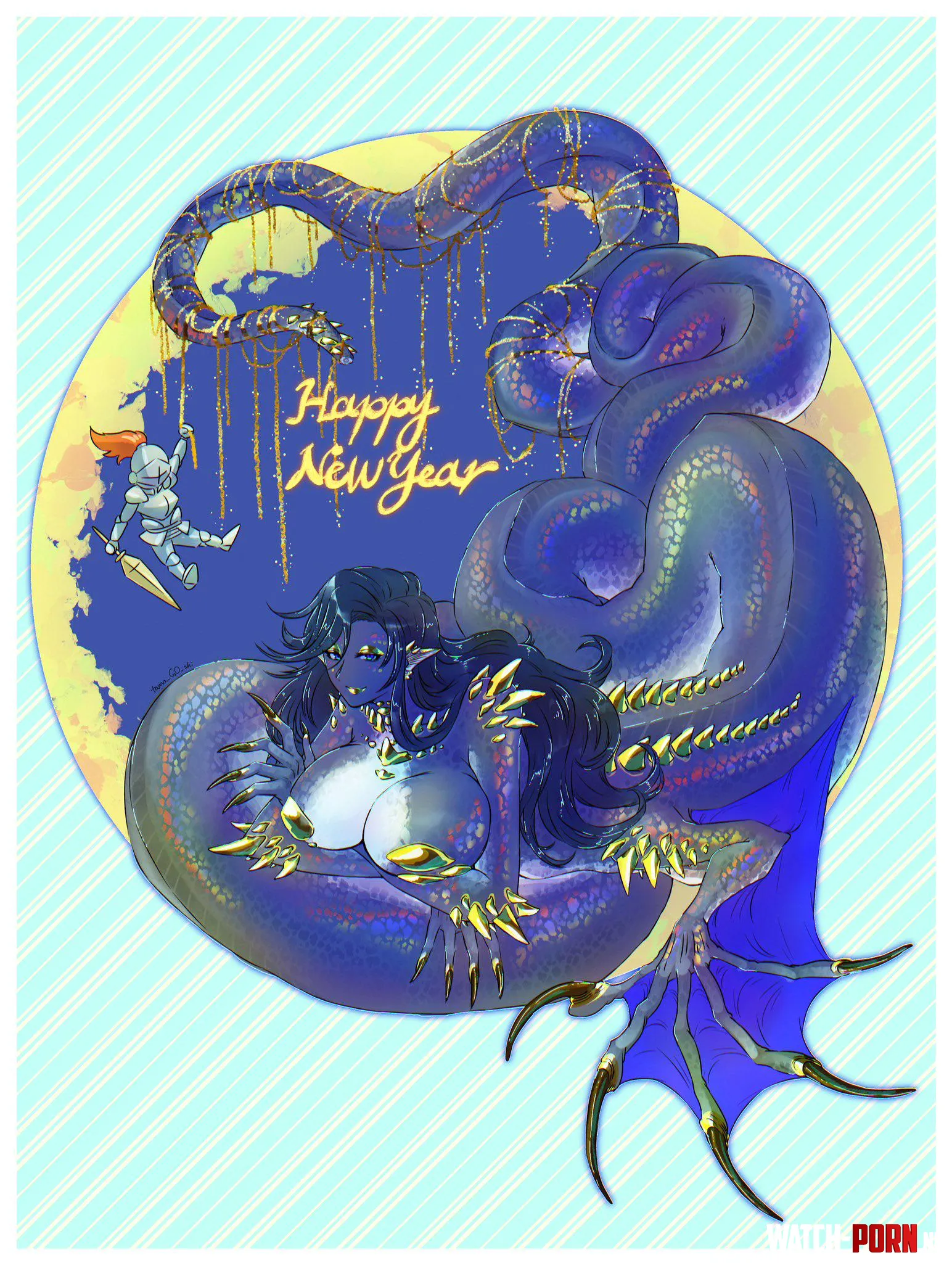 Happy New Year going into the Year of the Snake  by Bazaarthrone