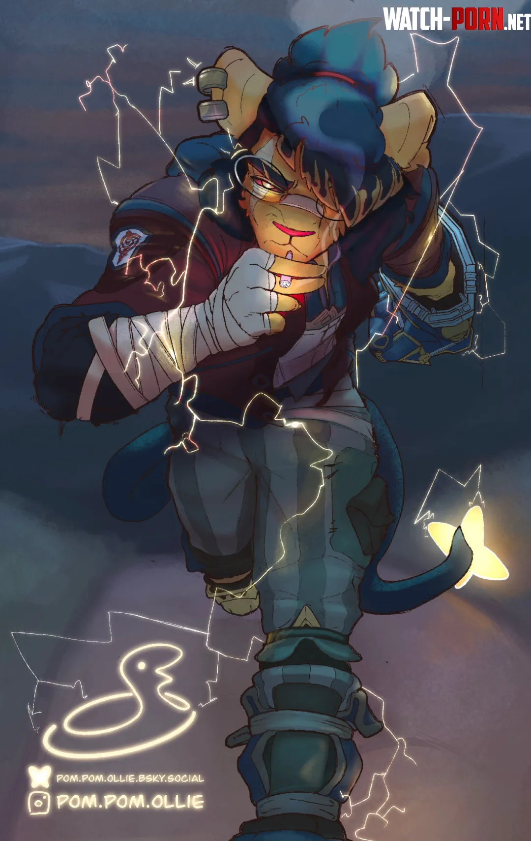Shiny Luxray oc by Pom-Pom-Ollie