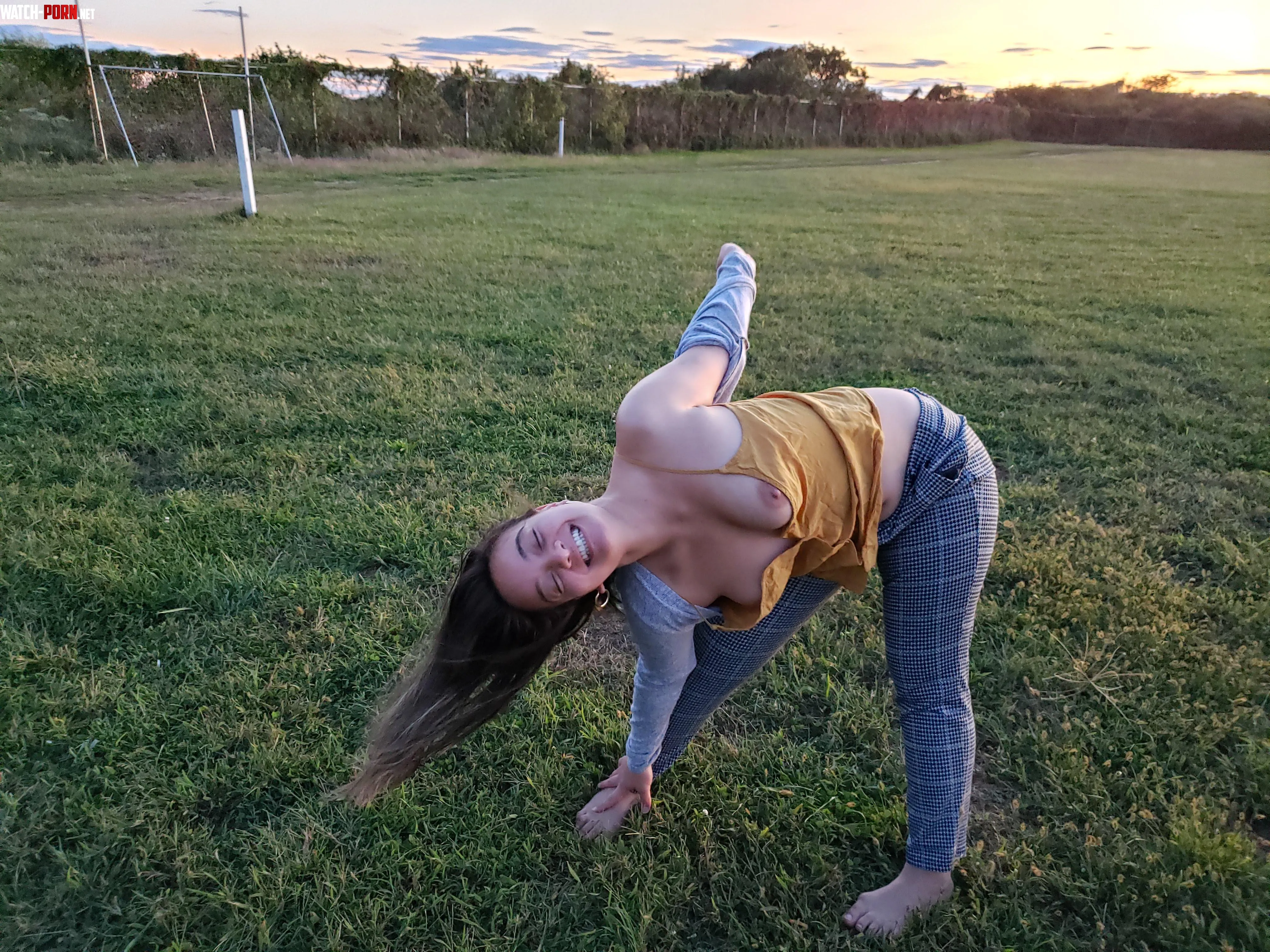 Doing some yoga while waiting for my sexy soccer boys to arrive by violeta-skye
