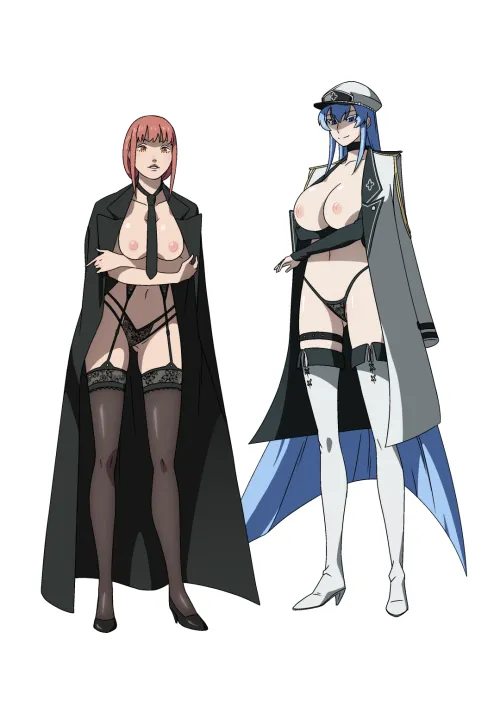 Thumbnail Makima and Esdeath Art: MalarAntonioArt's Chainsaw Man and Akame ga Kill Masterpieces