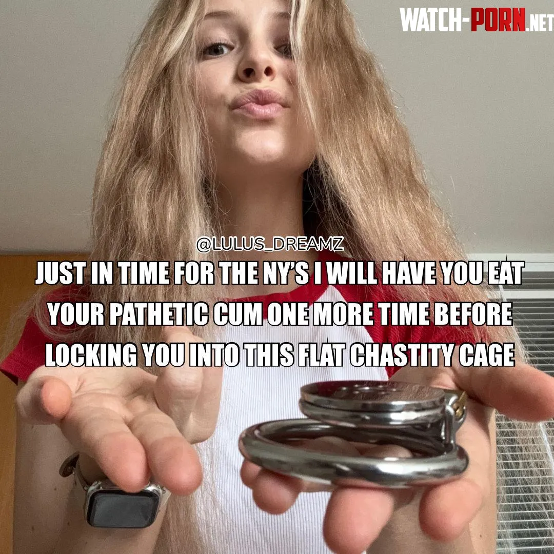 One last cum eat before I put you into this flat chastity cage by lulusdreamz