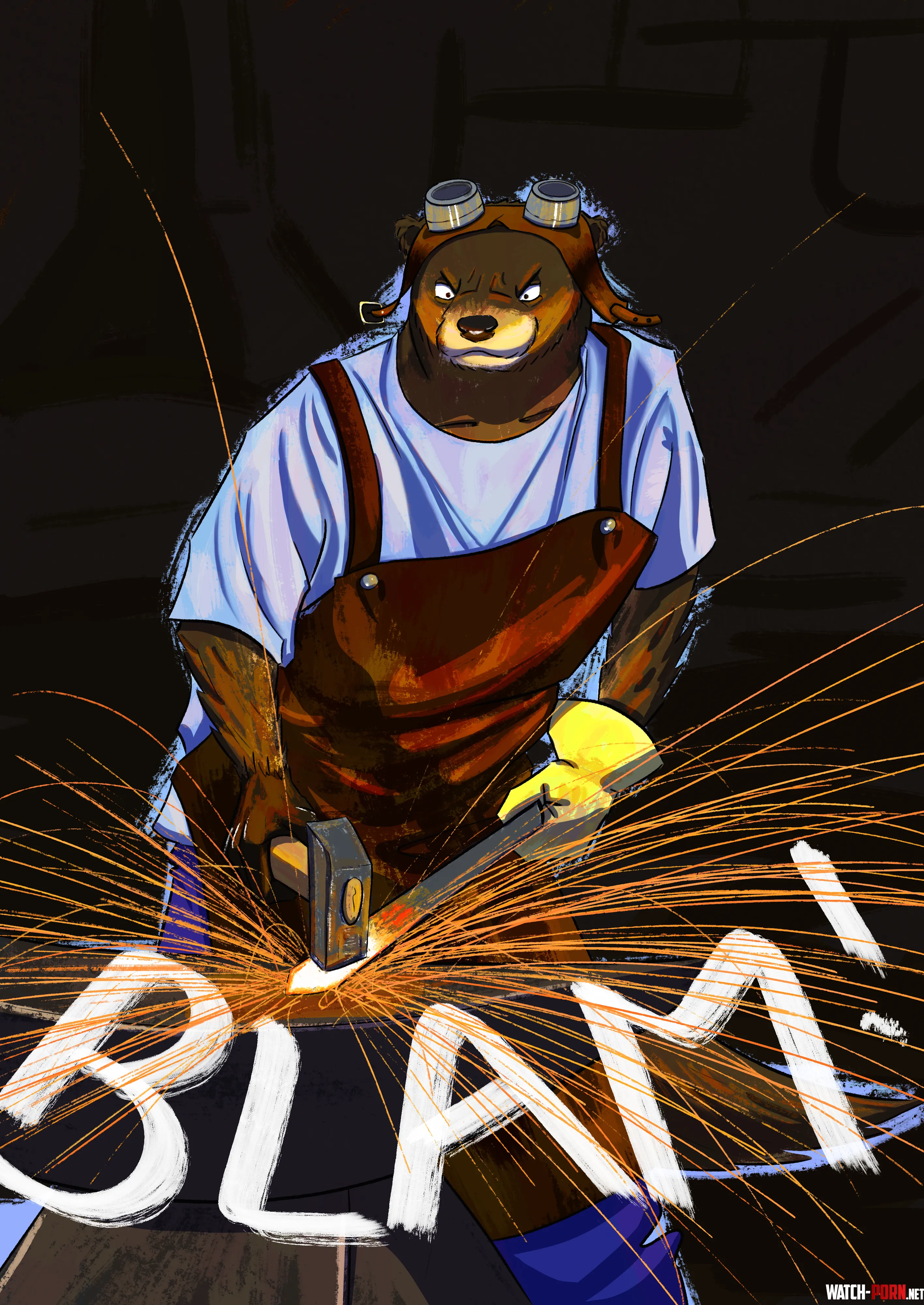 Blacksmith  Otter  art by me by Consistent-Hair-8516