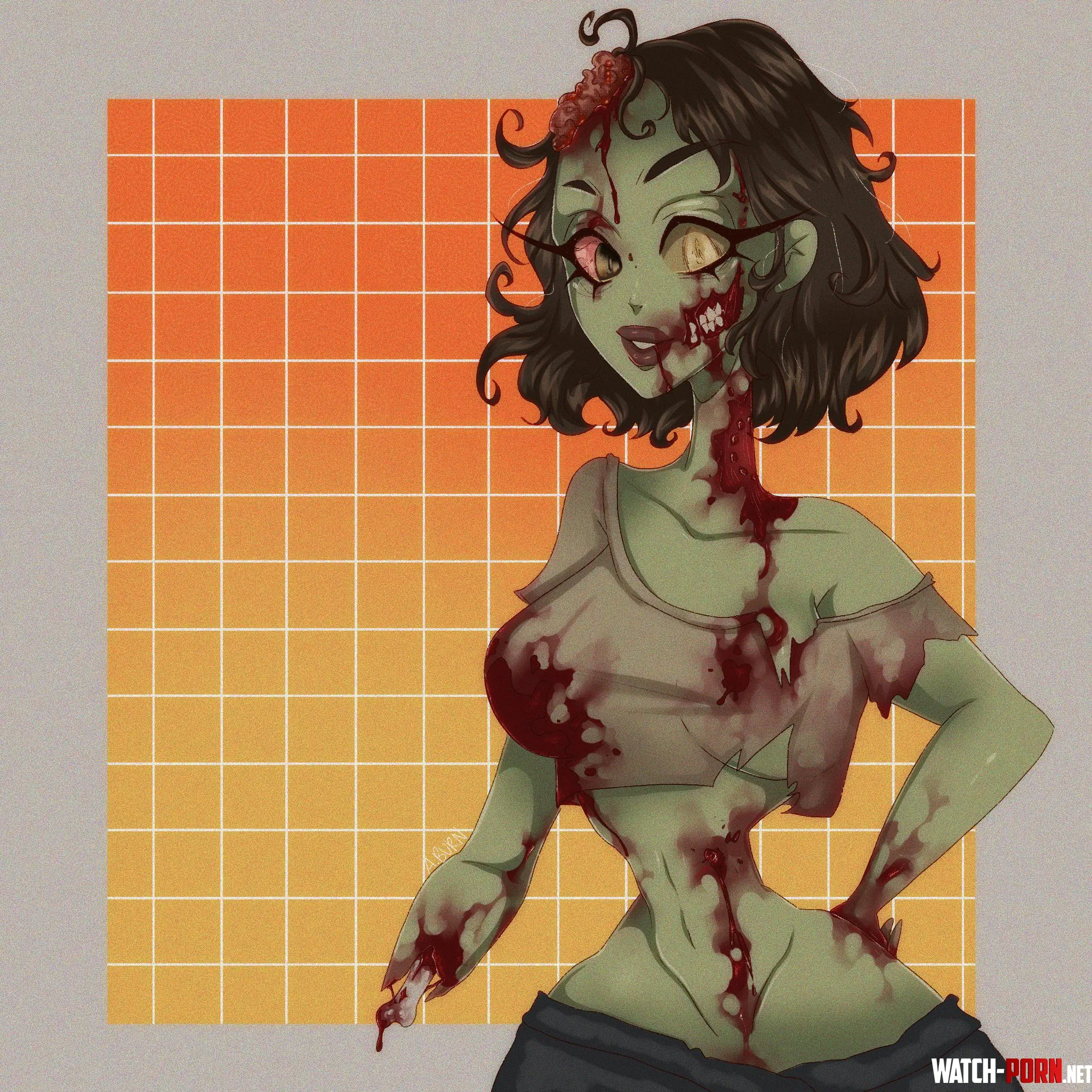 Zombie girl twtAGCBurn  by a_burne