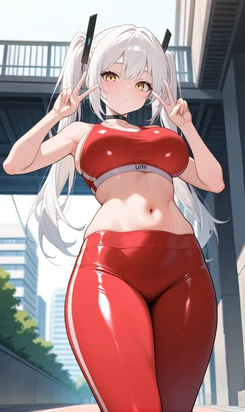 Thumbnail Red Activewear Fun: Shinano Azur Lane Adventure | Tall-Ice3024