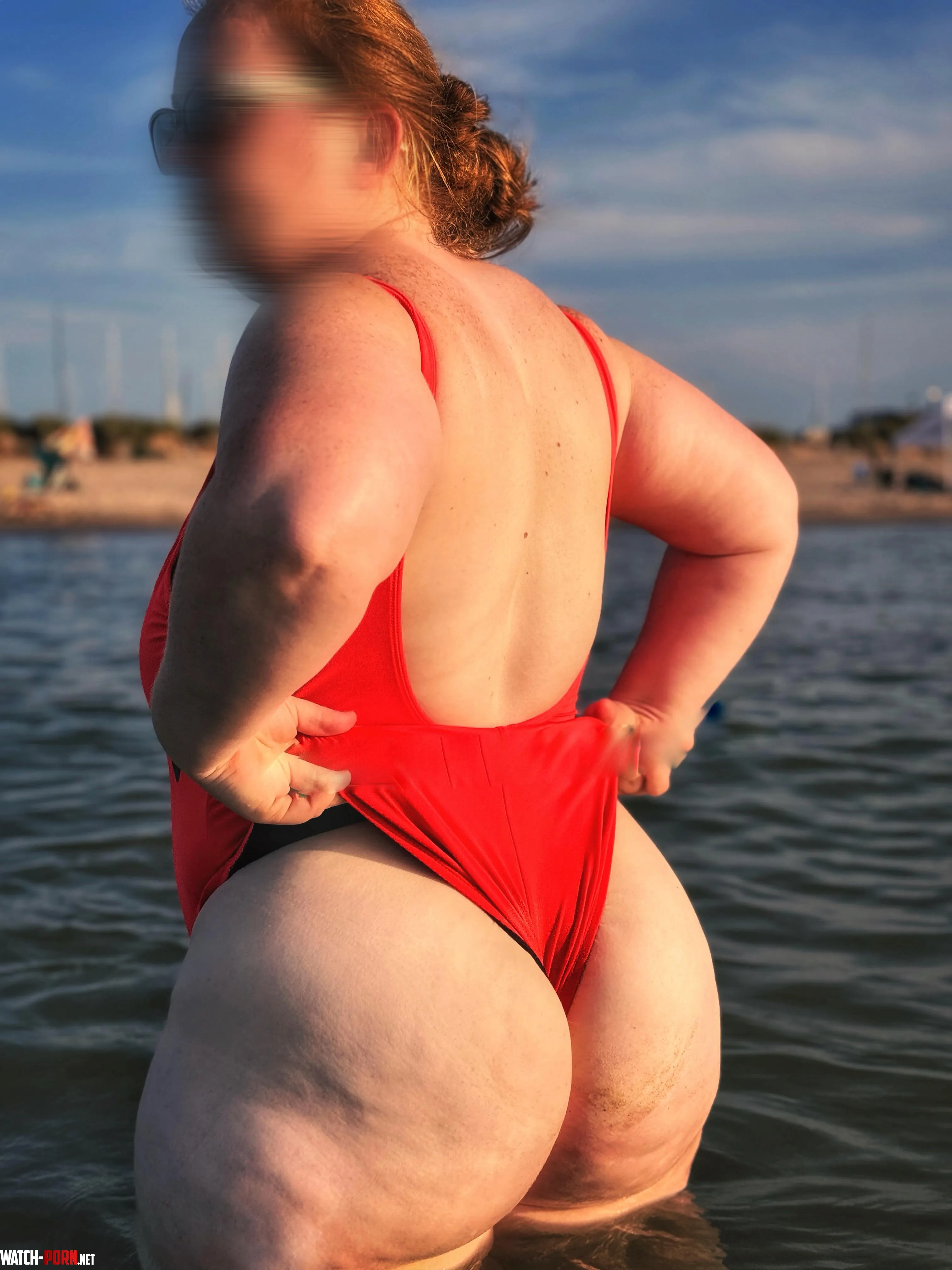 Okay so the mods are tired of my bluegreen suit so how bout something new Sandy cheeks in a RED Nike suit by PennyGingerwood2