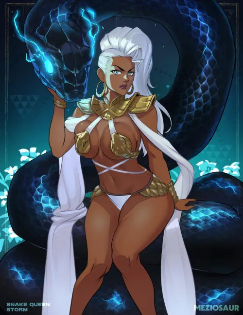 Thumbnail Snake Queen Storm Meziosaur Marvel Rivals by EroMestre - Superheroporn