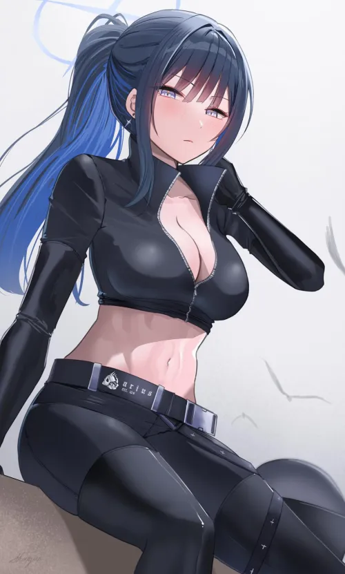 Thumbnail Biker Babe: 'Biker Saori Blue Archive' by CheetahSperm18 in the ecchi Category