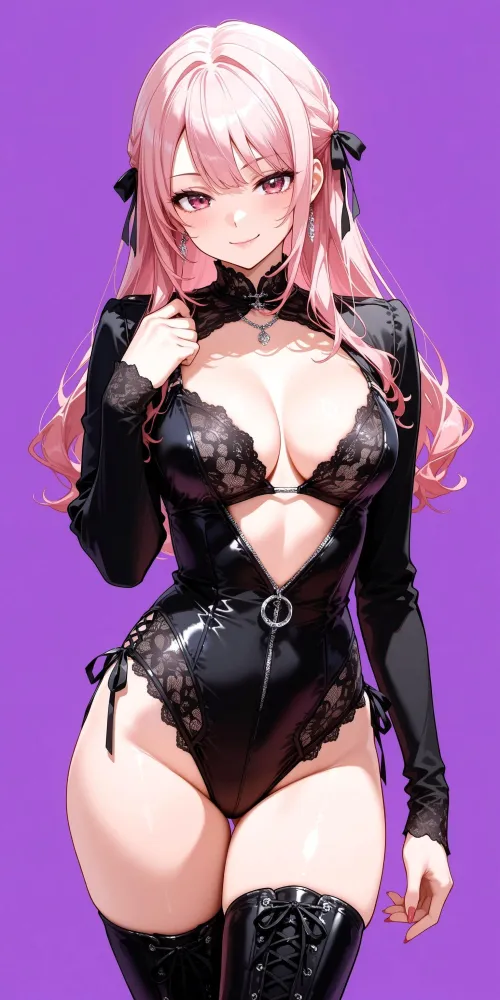 Thumbnail CheetahSperm18 Showcases Black Lace & Leather