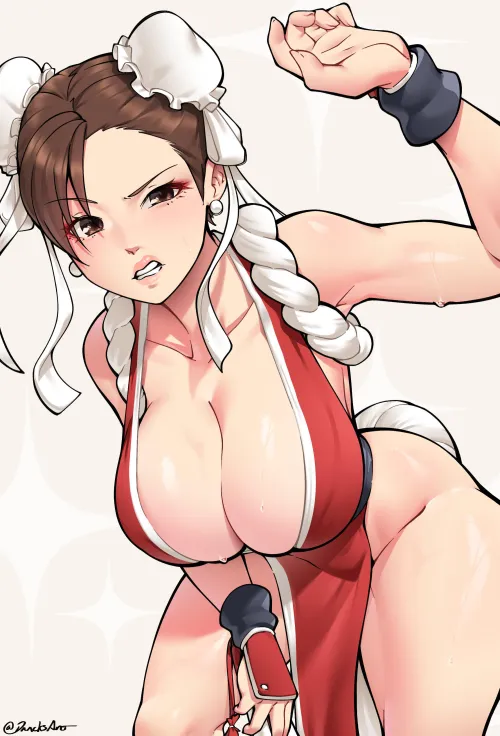 Thumbnail Chun Li in Mais Outfit: Street Fighter x King of Fighters Rule34 by Bazaarthrone
