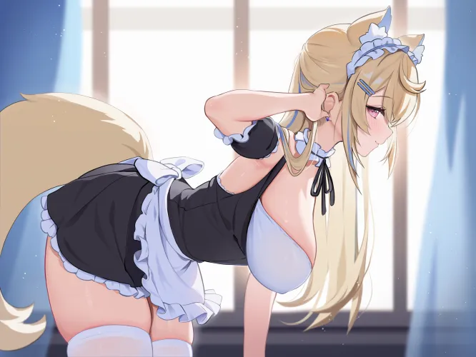 Thumbnail Fuwawa Hololive Maid Outfit by marxsander2016