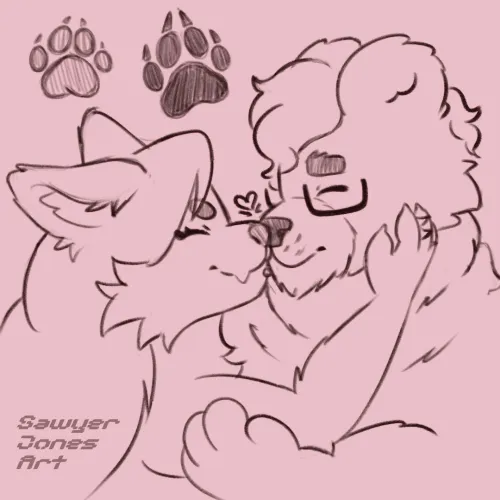 Thumbnail SawyerJonesArt: Seasonal Sketches - Embracing Warmth and Love in Furry Art