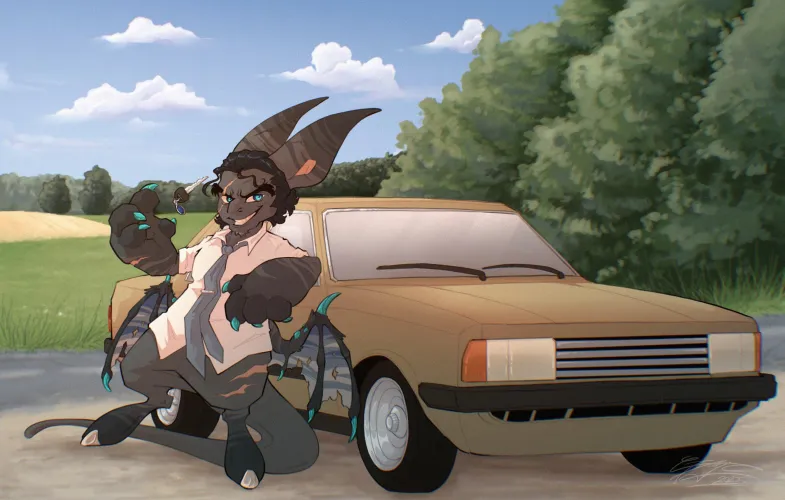 Thumbnail BG Magic: Bell and His Ford Taunus in Furry Art by Local-blue-thing