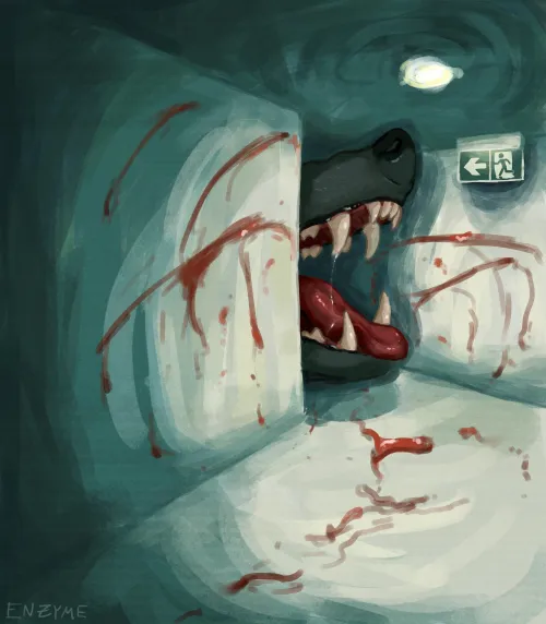 Thumbnail Image: Please Proceed to the Nearest Exit by Enzyme Horror Maw by enzyyyme in Vore Category