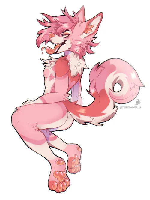 Thumbnail Pink Artistry: Teeganblu's Furry Creations Revealed