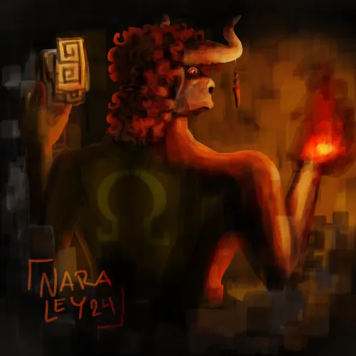 Thumbnail Behold the Minotaur: A Drawing by naraley