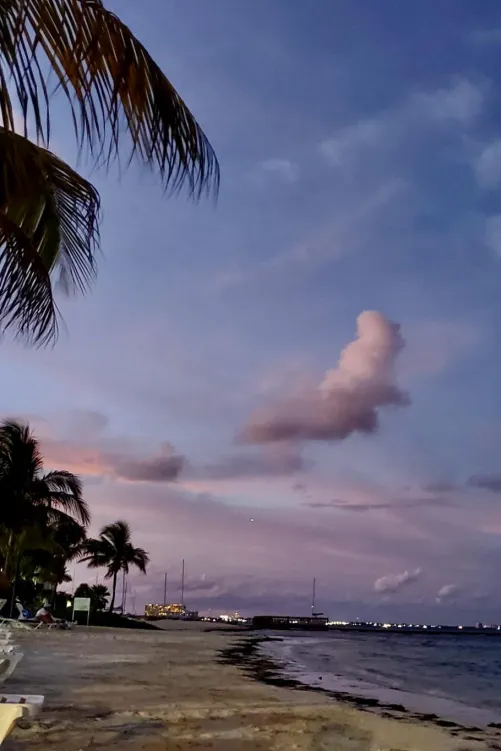 Thumbnail Sunset Delight: Clouds at Cancun MX Beach | Beach