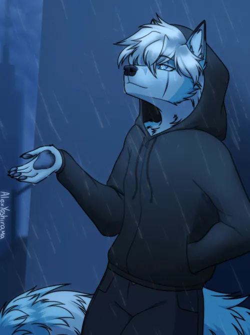 Thumbnail Rain Art by TcholaTalk in Furry Category