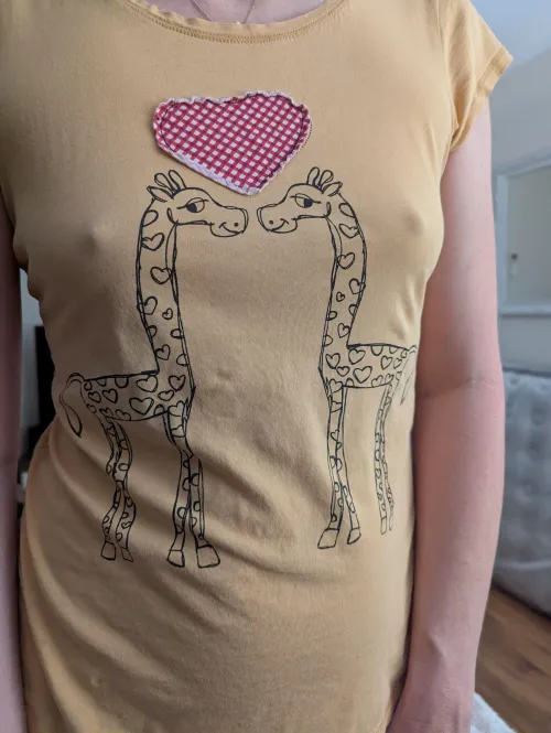 Thumbnail Admiring Cute Giraffes: Author's Perspective on braless