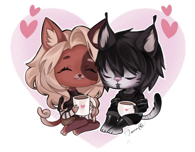 Thumbnail Furry Art Bliss: Happy Couple Piece by Zen_noaa