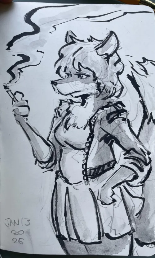 Thumbnail Friend Asked for a Fursona Design - Sketch by Mac9k5 in the Furry Category