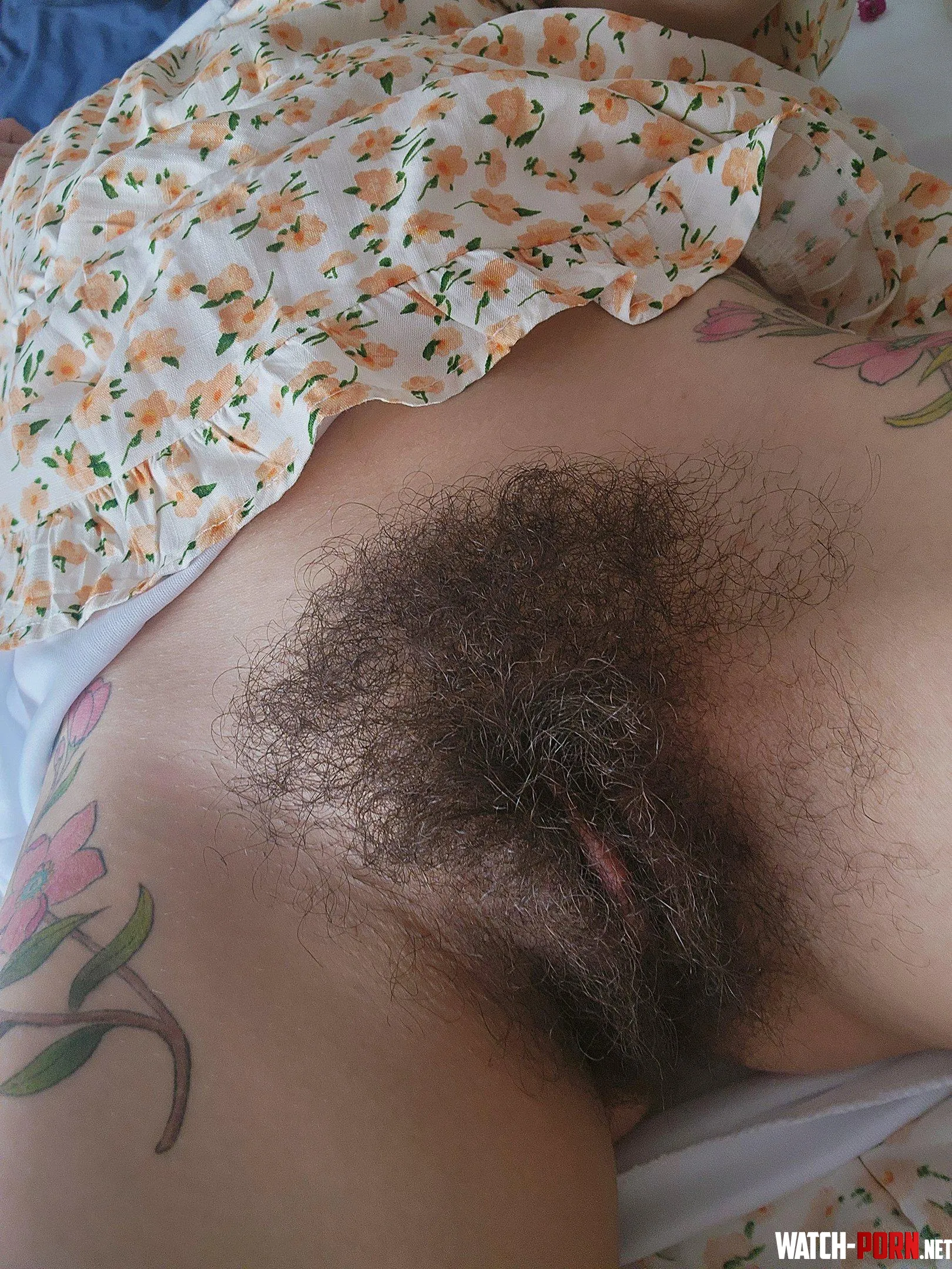 My clitoris is almost hidden there in the middle by hairyangela