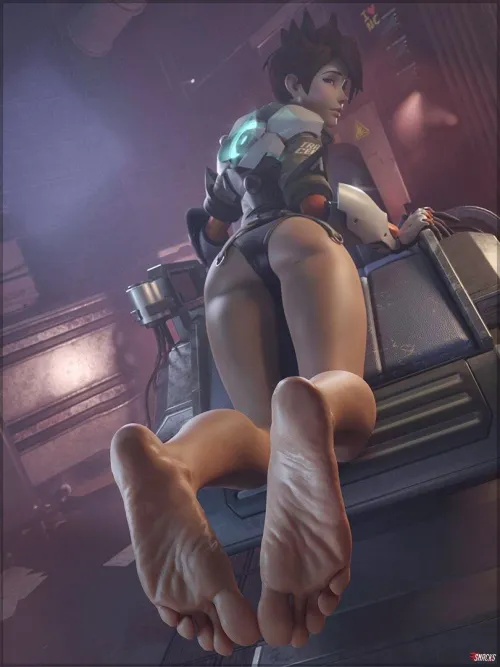 Thumbnail Feet Fun: Tracer Snacks in Overwatch by ahrifeet99 on rule34feet