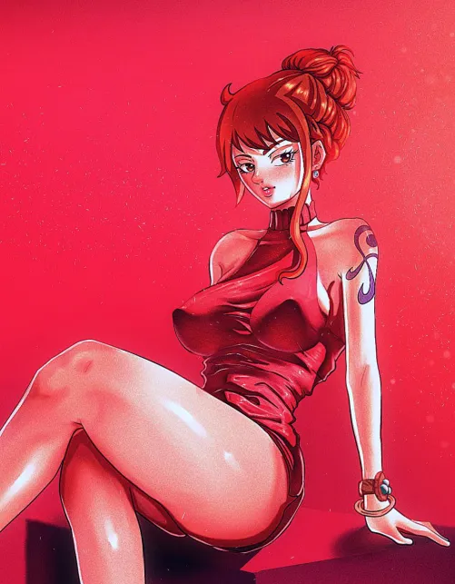 Thumbnail Nami in Red: Dive into Funpiece Adventures by Eros_Art777