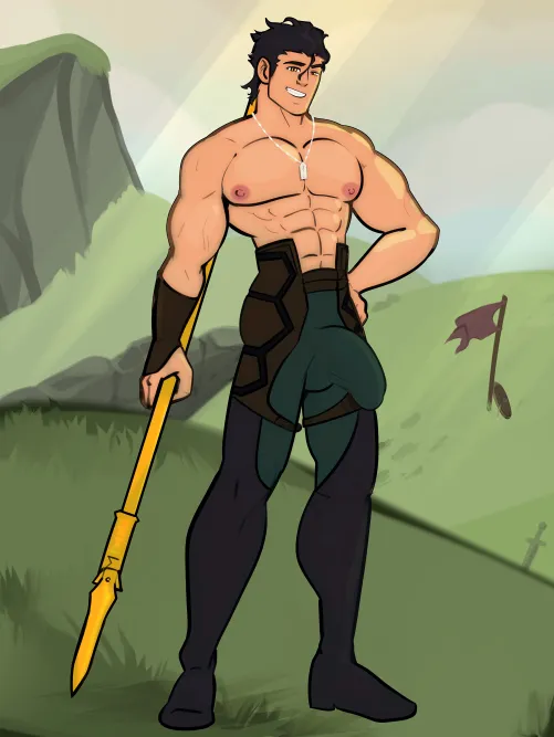 Thumbnail Commissioned Fan Art: Embracing Diarmuid from the Fate Series