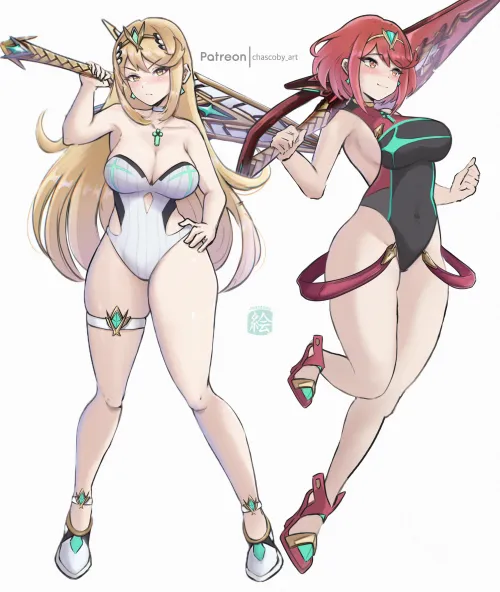 Thumbnail Mythra and Pyra Xenoblade: A Dive into Fantasy by A_MASSIVE_PERVERT