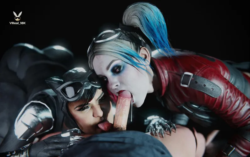 Thumbnail Double Blowjob Extravaganza with Harley Quinn and Catwoman