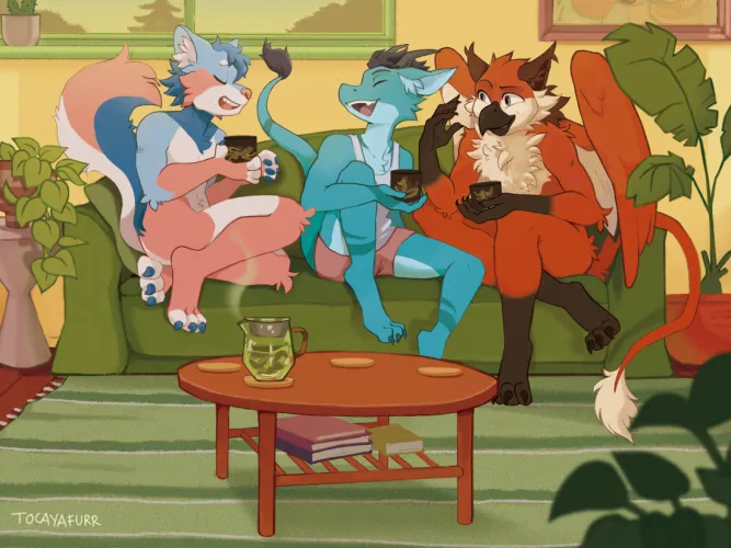 Thumbnail Tea Time with Friends - Furry by TocayaFurr
