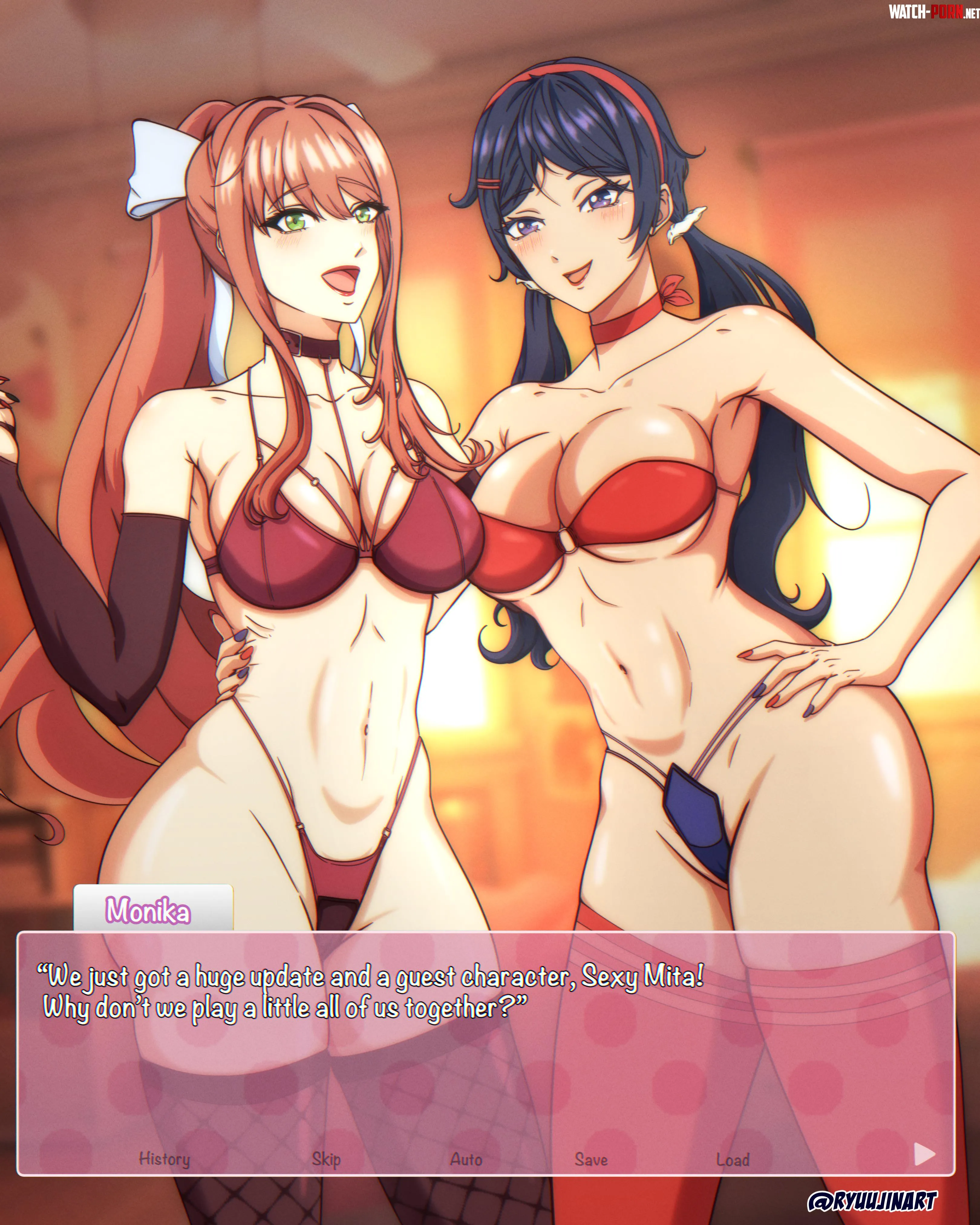 Monika and Mita RyuujinartDokiDokiliteratureClub Miside by RyuujinArt