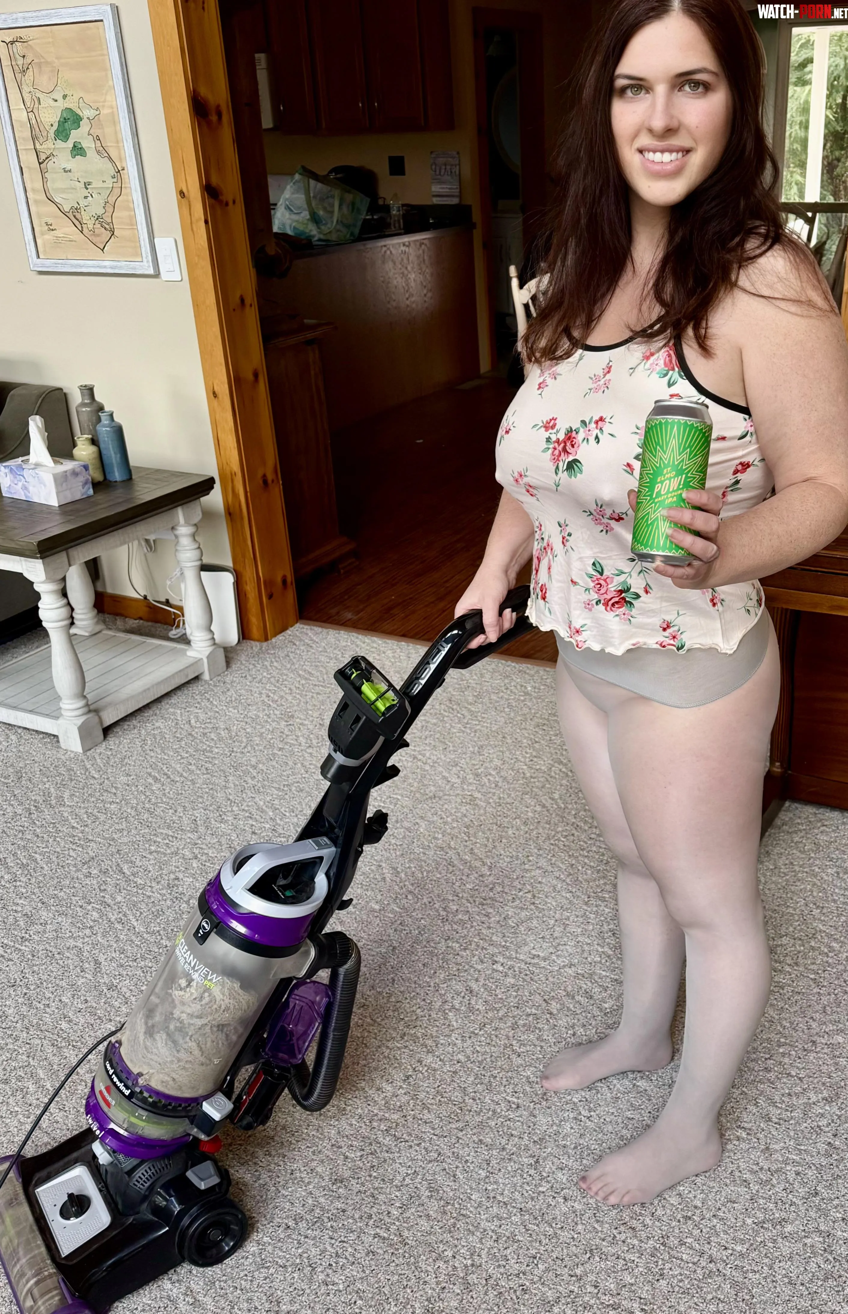 Getting some housework done while having an adult beverage by Granitestaterxxx