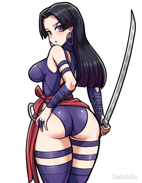 Thumbnail Psylocke Wielding Her Blade by LafterMastr | AnimeBooty Category