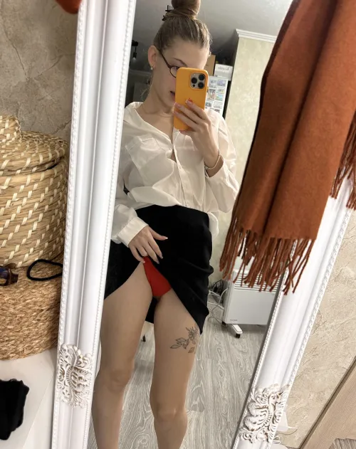 Thumbnail Frisky in School Uniform: MirrorSelfie Adventure by Edgewaysinfest891
