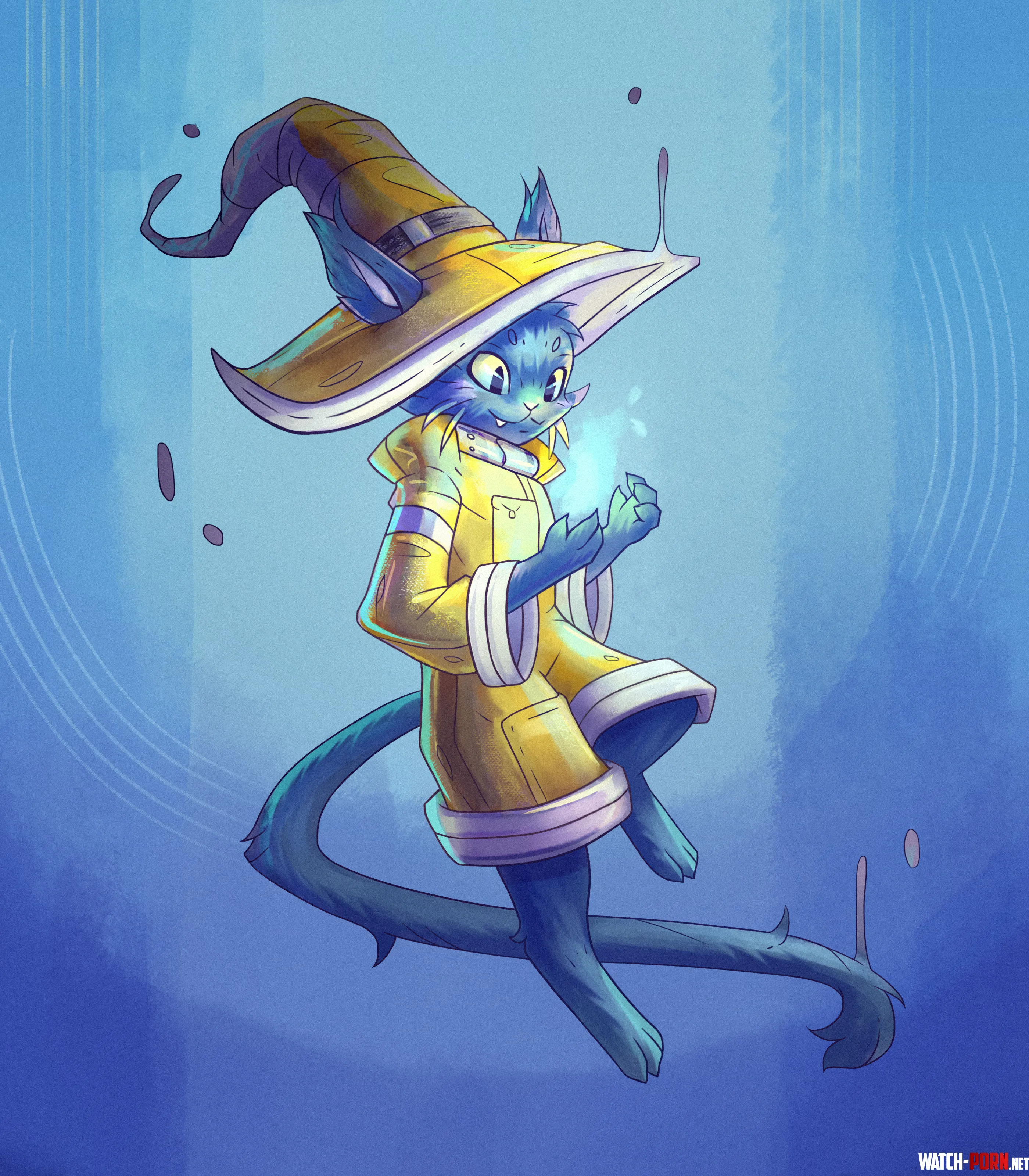 Lumio the fisherman wizard cat Art by me by Velraz