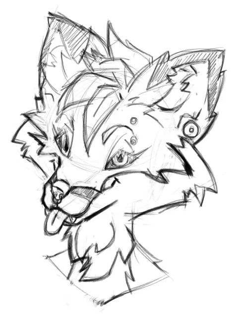 Thumbnail Discover FluffyFruit7923's Sketch Fox Art - A Furry Delight