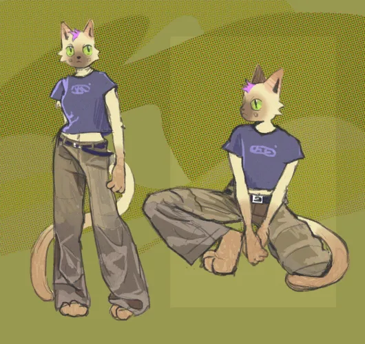 Thumbnail Admiring Siamese Kitty Art by GanacheApart9800