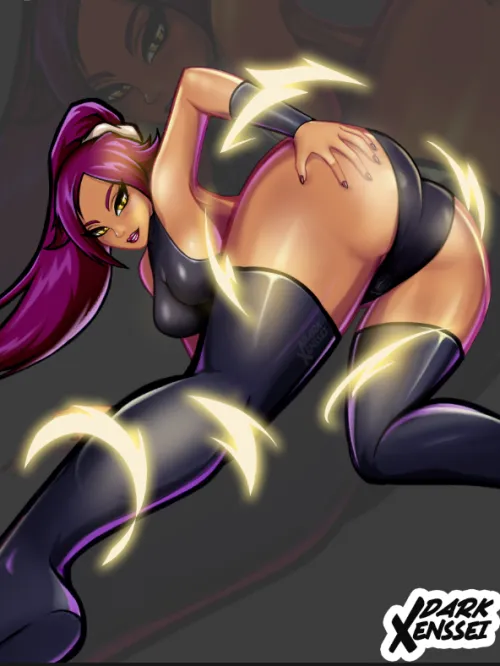 Thumbnail Yoruichi's Tempting Backshot by DarkXenssei: Dive into Ecchi Fantasies