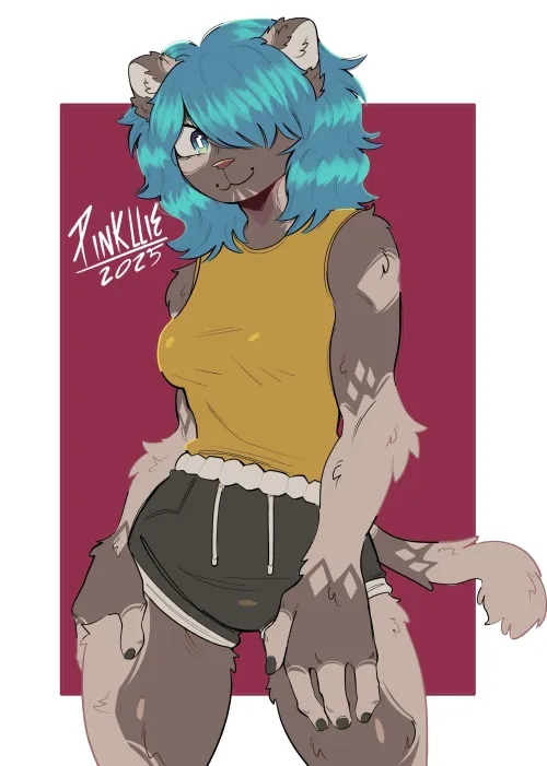 Thumbnail Meet Mia: A New Furry OC Who Enjoys Raw Fish and Chocolate, Art by Pinkllietheb