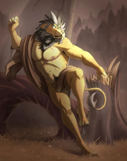Thumbnail Discover Cassius the Leonin Barbarian in pdqsketch's Captivating Furry Art