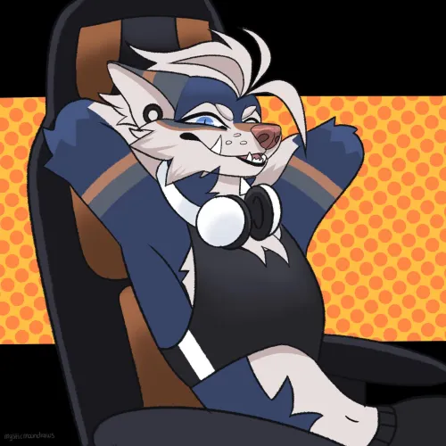 Thumbnail Chilling and Gaming Art by Mysticmoondraws | Furry Category