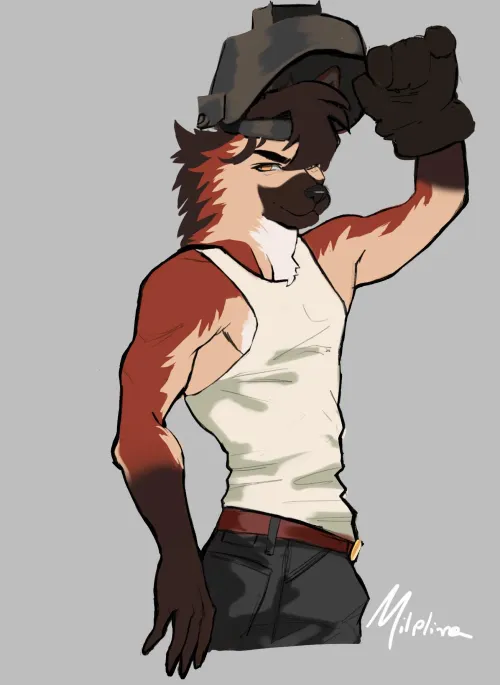 Thumbnail milplina's 'Maned Wolf Welder' - A Furry Focus