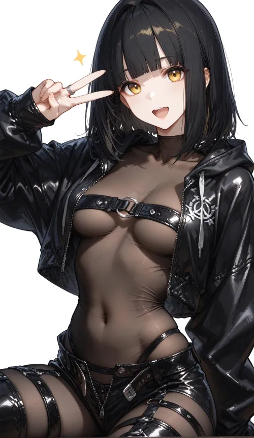 Thumbnail Exploring the Combination of Body Stocking and Leather in Anime Bodysuits